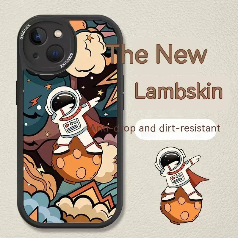 Fashion Sheepskin Astronaut Phone Case - Bellarte Enchanté Fashion Sheepskin Astronaut Phone Case